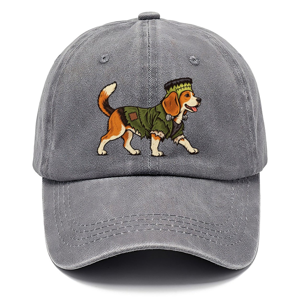 One Beagle In Halloween Costume Frankenstein S Monster With Neck Bolts And A Flat Top Head Patch Halloween Dog Parade Classic Cap – Urban Haze