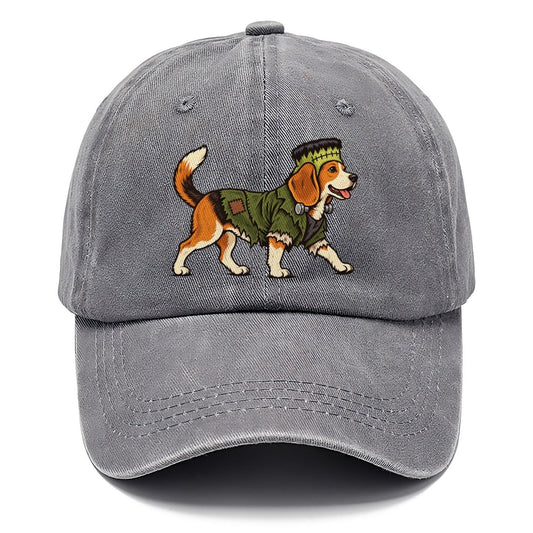 One Beagle In Halloween Costume Frankenstein S Monster With Neck Bolts And A Flat Top Head Patch Halloween Dog Parade Classic Cap – Urban Haze