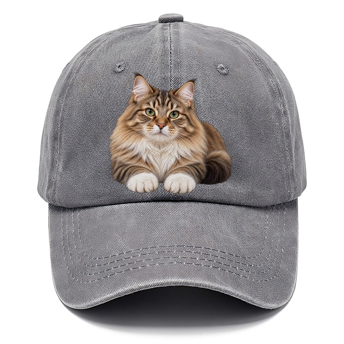 Siberian Reclining Paws Forward Realistic Cat Portrait Classic Cap – Urban Haze
