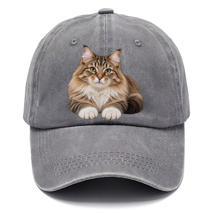 Siberian Reclining Paws Forward Realistic Cat Portrait Classic Cap – Urban Haze