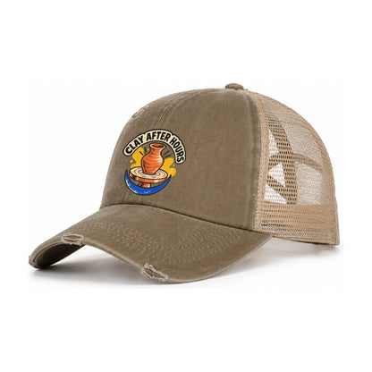 Clay After Hours Clay Color Makers Women's Ponytail Trucker Hat – Taupe Khaki