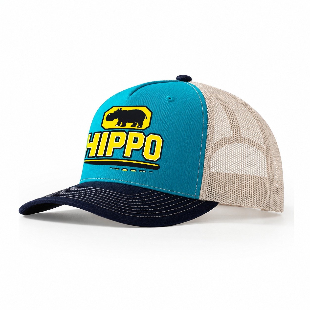 Hippo Wet Works Heavy Duty Trucker Hat – Teal Navy