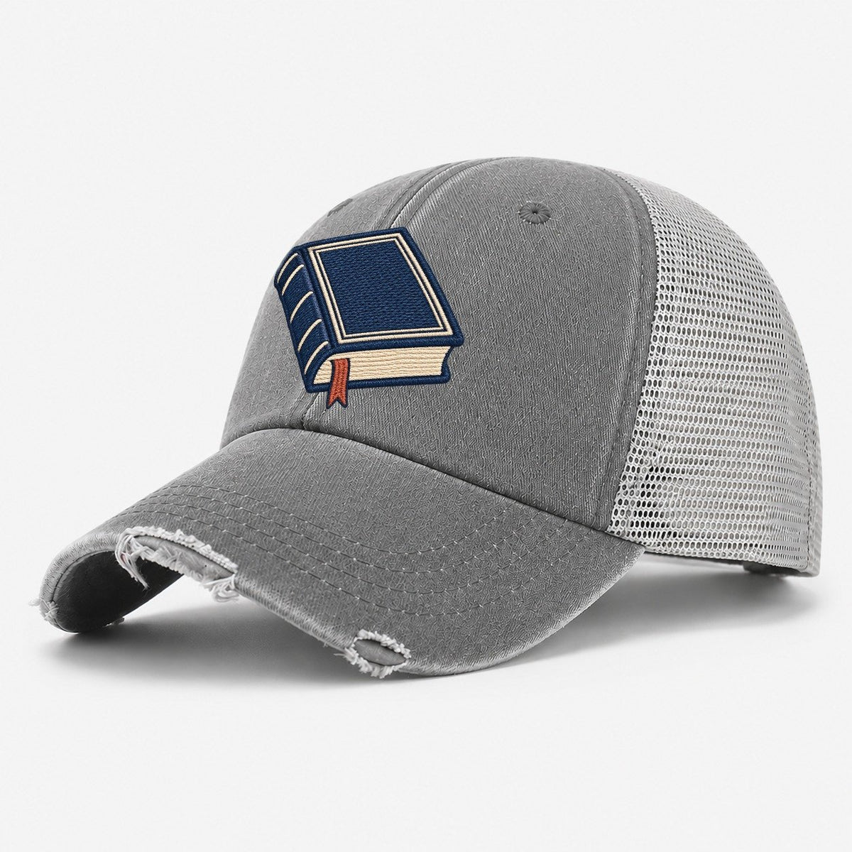 Hardcover Book Tiny Solo Marks Washed Trucker Hat – Grey
