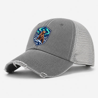 Finland Minimal Emblem Country Logos Washed Trucker Hat – Grey