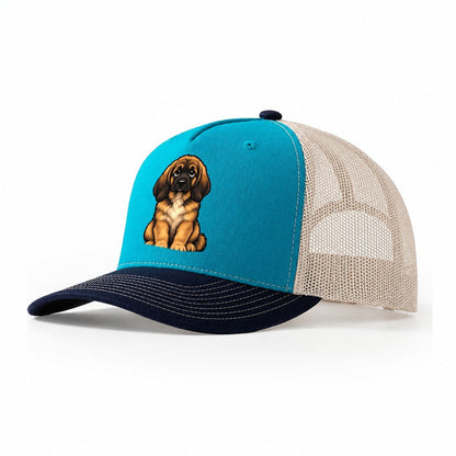 Leonberger Sitting Sweetheart Trucker Hat – Teal Navy