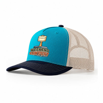 Weekend Sawdust Society Woodworking Trucker Hat – Teal Navy