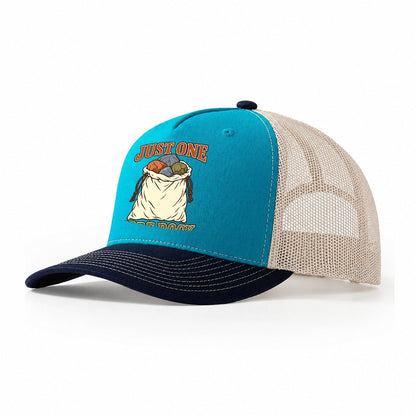 Just One More Rock Rocks And Minerals Trucker Hat – Teal Navy