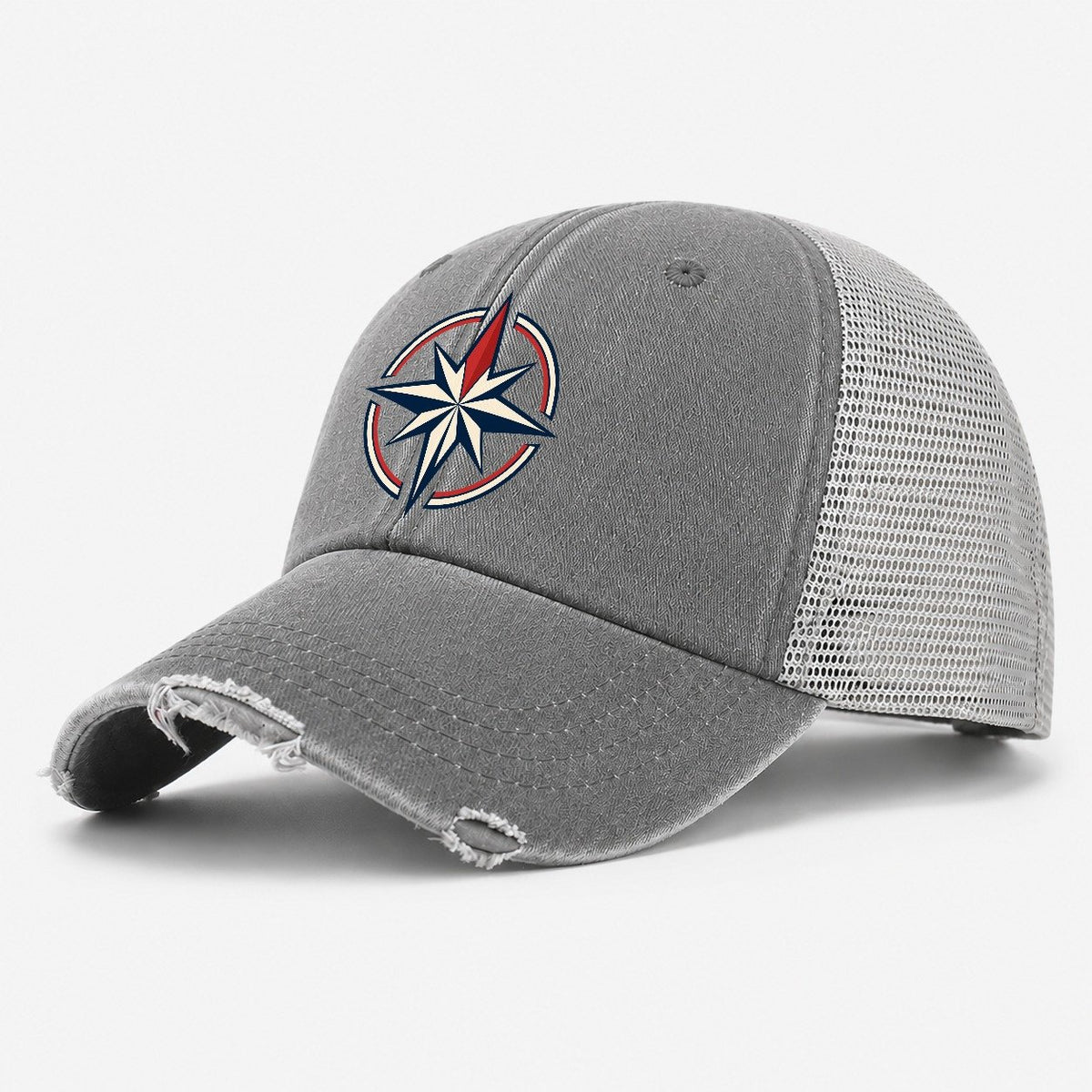 Steady Star Quiet Wards Heritage Washed Trucker Hat – Grey