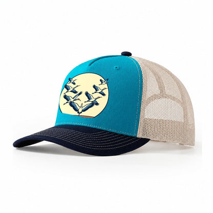 Migration Formation Birdwatching Trucker Hat – Teal Navy