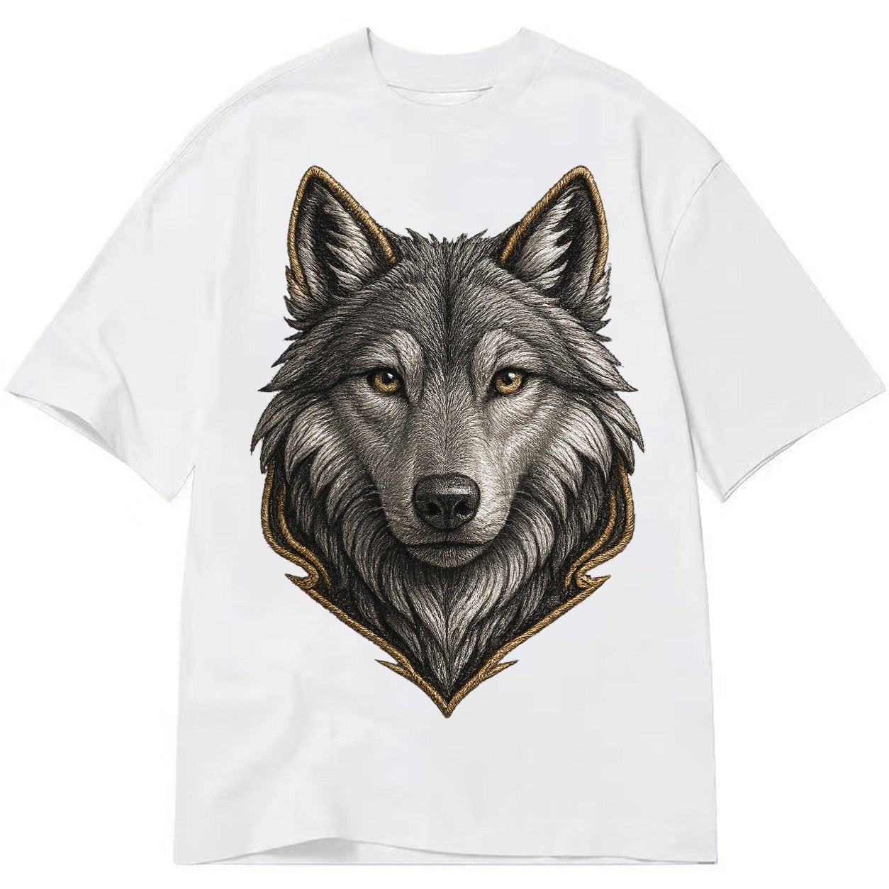 Wolf Totem Spirit Animal Silver Gray Thread Loyalty And Stre Classic T-shirt – White