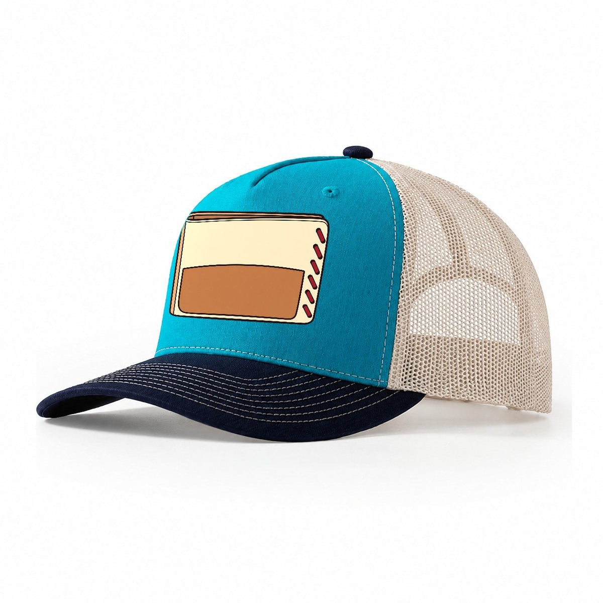 Bifold Wallet Study Leathercraft Trucker Hat – Teal Navy