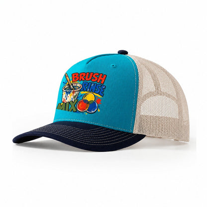 Brush Rinse Mix Clay Color Makers Trucker Hat – Teal Navy