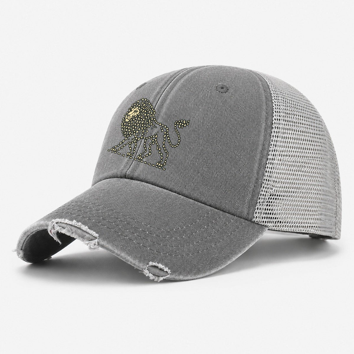 Lion Horizon Walk Washed Trucker Hat – Grey