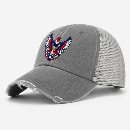 Chile Minimal Emblem Country Logos Washed Trucker Hat – Grey