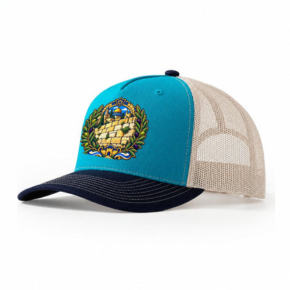 Western Wall Stones Jerusalem Trucker Hat – Teal Navy