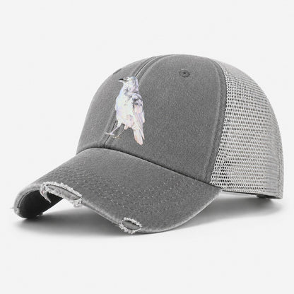 Raven Washed Trucker Hat – Grey
