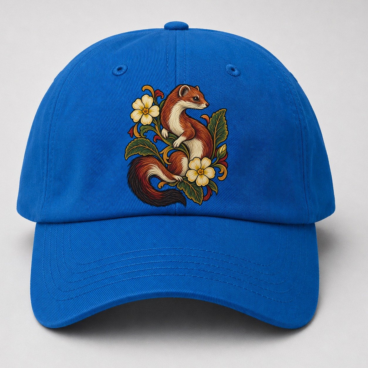 British Stoat And Primrose Uk Culture Heritage Baseball Cap – Blue