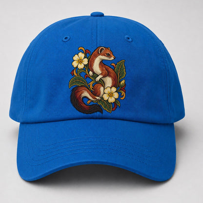 British Stoat And Primrose Uk Culture Heritage Baseball Cap – Blue