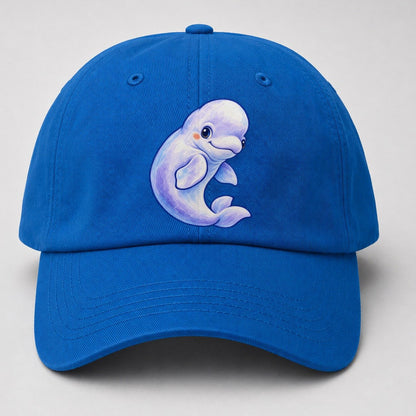 Beluga Whale Gentle Turn Sea Sprite Baseball Cap – Blue