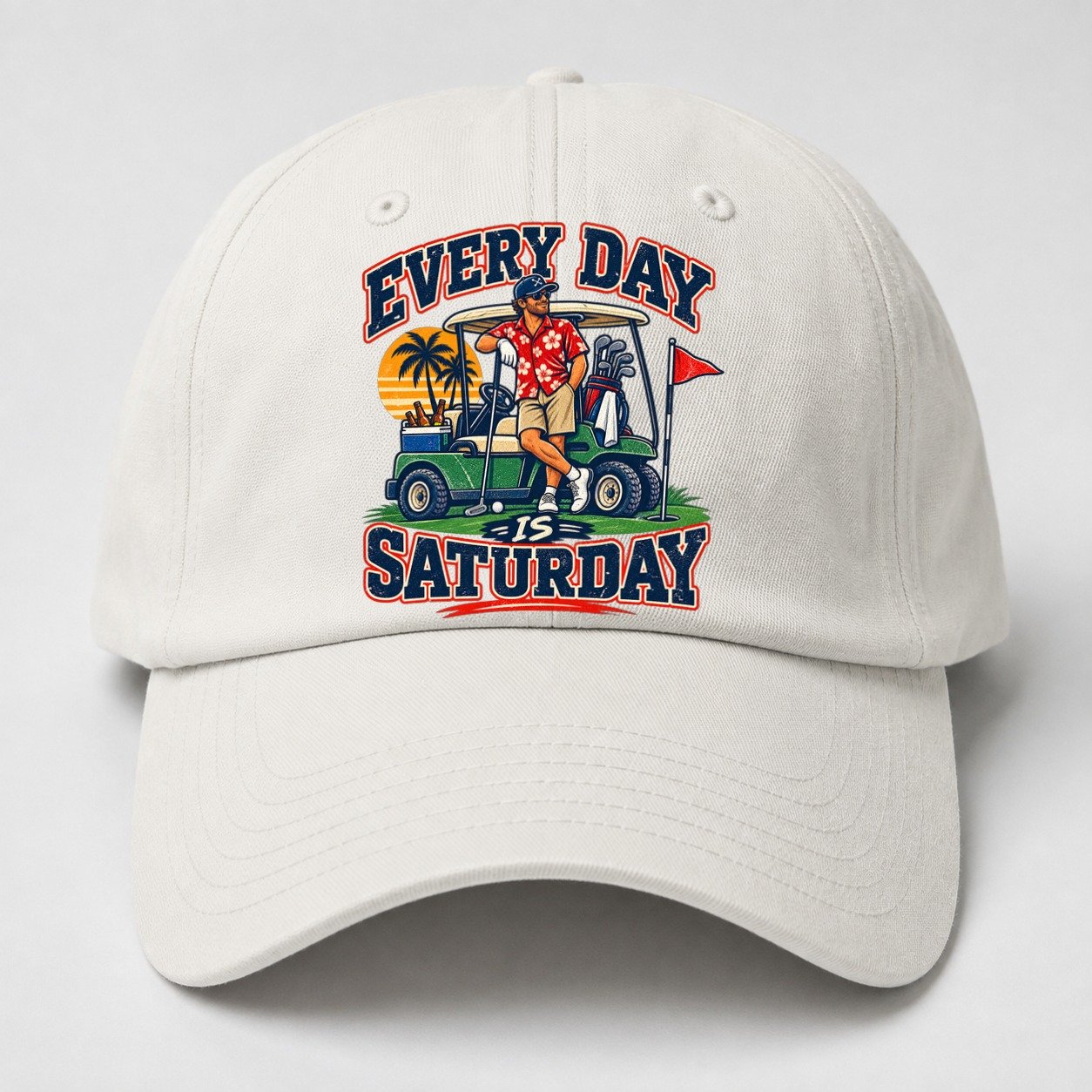 Every Day Is Saturday Golf Life Baseball Cap – Off White
