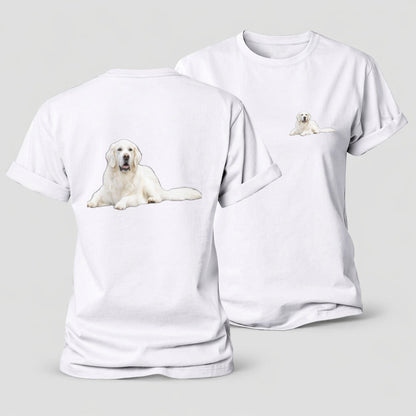 White English Cream Golden Retrievers Women's Cotton T-Shirt – White