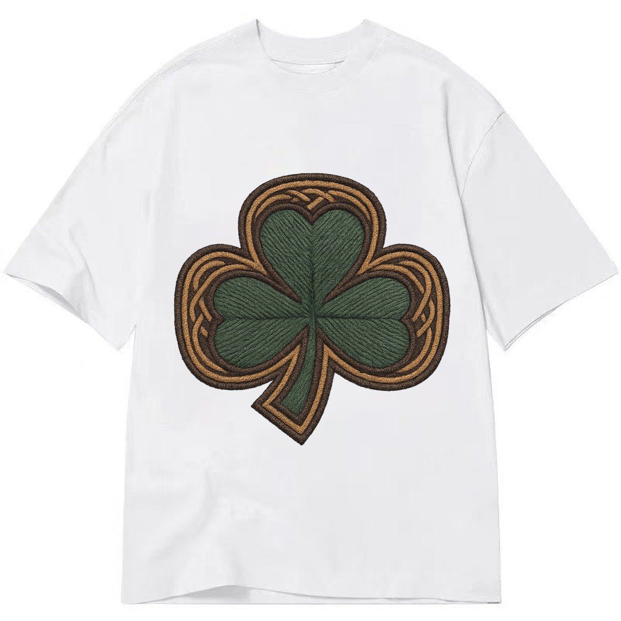 Shamrock Three Leaf Clover With Celtic Border Design Classic T-shirt – White