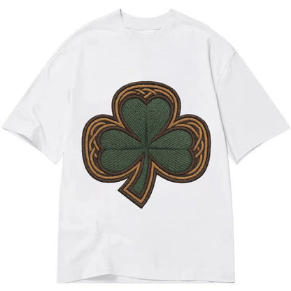 Shamrock Three Leaf Clover With Celtic Border Design Classic T-shirt – White
