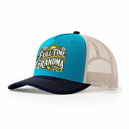 Full Time Grandma Retired Living Trucker Hat – Teal Navy