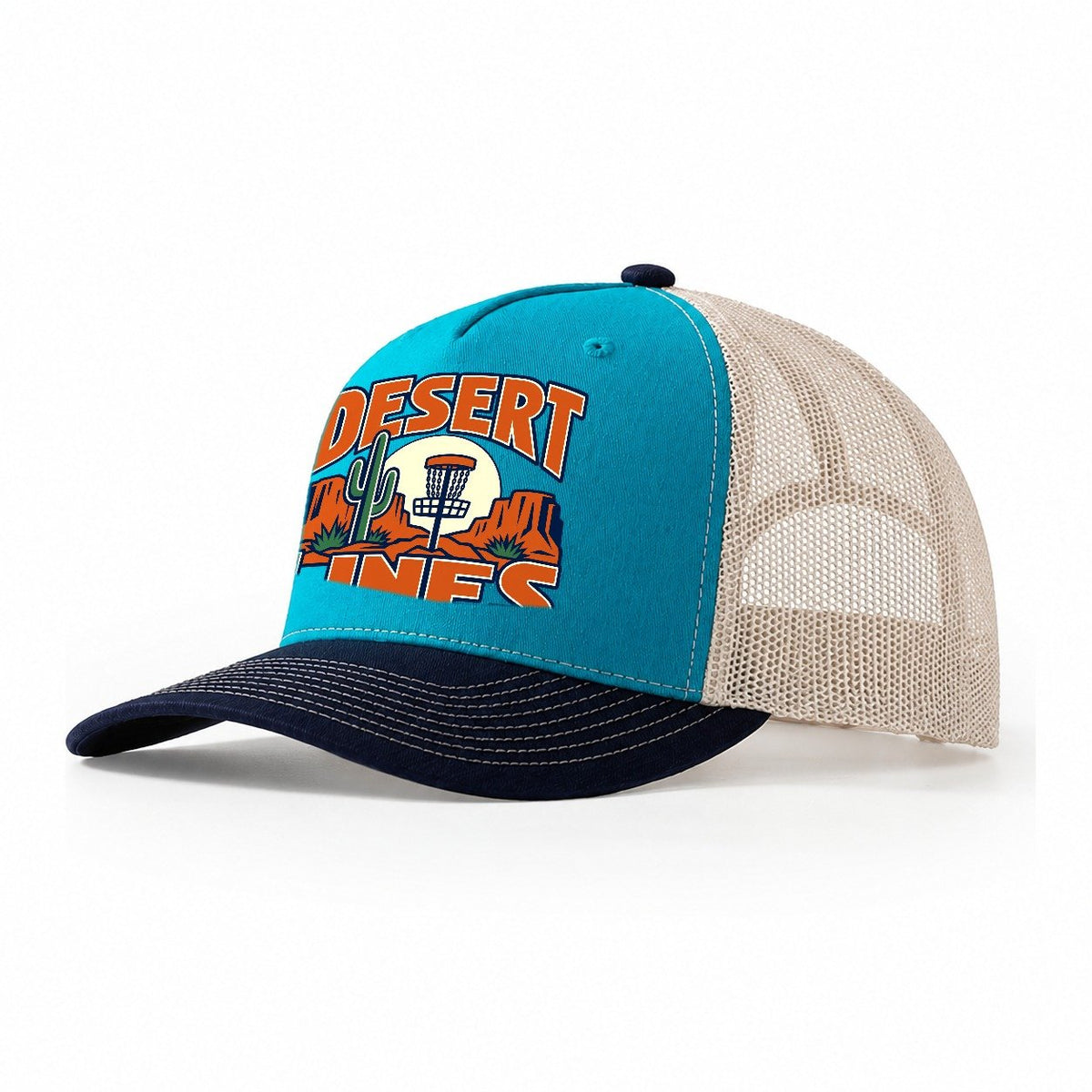 Desert Lines Disc Golf Trucker Hat – Teal Navy
