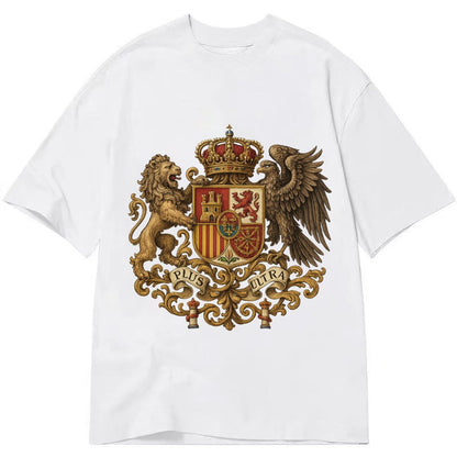 Spain Royal Logo Traditional Corona Real Espanola Plus Ultra Classic T-shirt – White