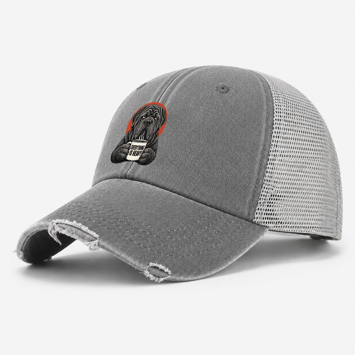 Neapolitan Mastiff Mug Truths Dog Mug Truths Washed Trucker Hat – Grey