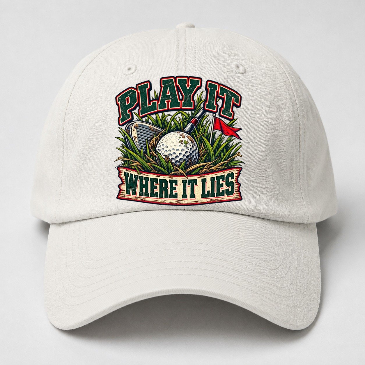 Play It Where It Lies Golf Life Baseball Cap – Off White