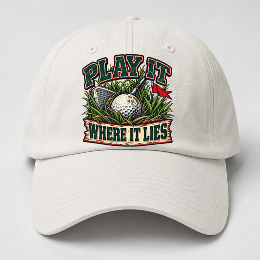 Play It Where It Lies Golf Life Baseball Cap – Off White