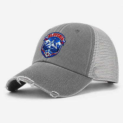 Slovenia Retro Badge Country Logos Washed Trucker Hat – Grey