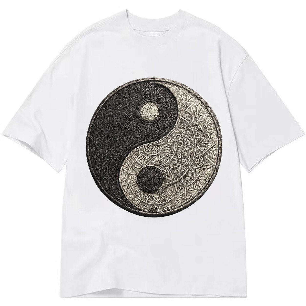 Mandala Yin Yang Classic T-shirt – White