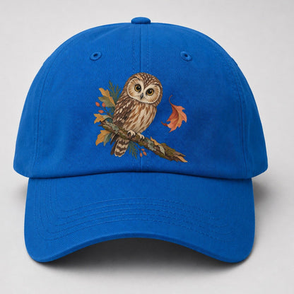 Owl Falling Leaf Gentle Wild Baseball Cap – Blue