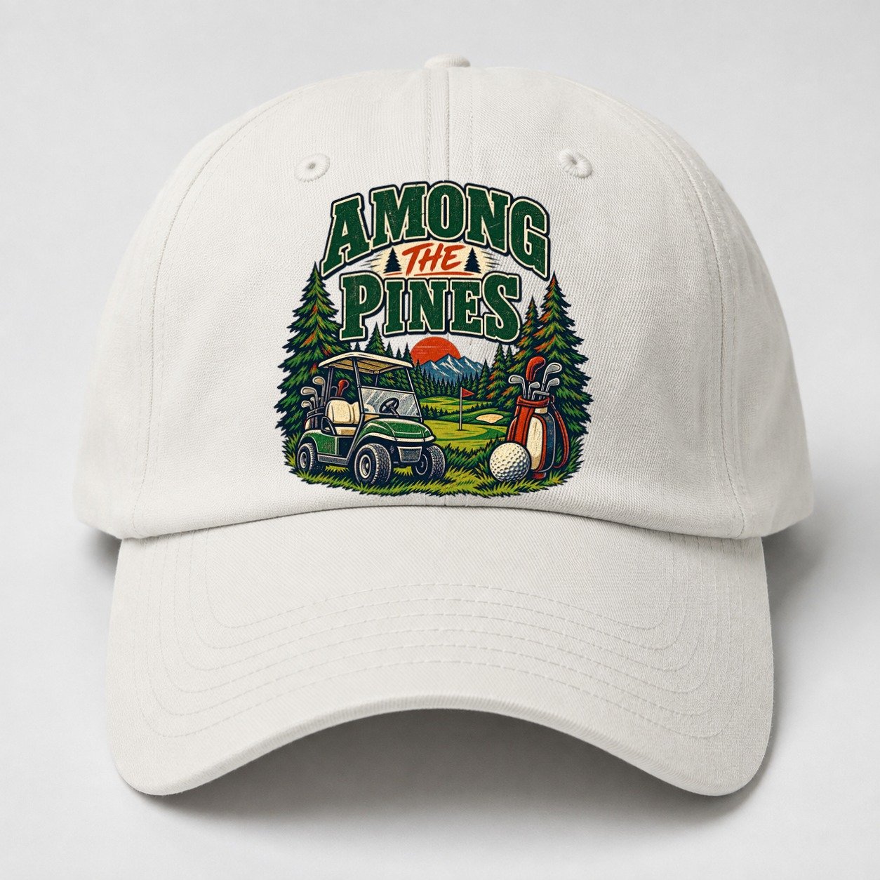 Among The Pines Golf Life Baseball Cap – Off White