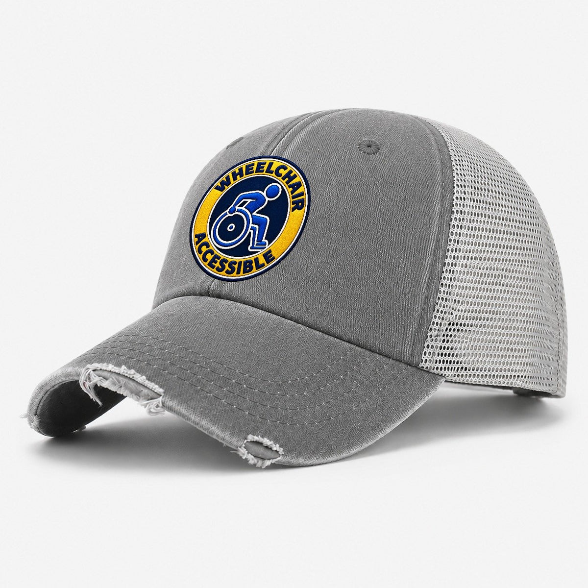 Active Wheelchair Accessible Washed Trucker Hat – Grey