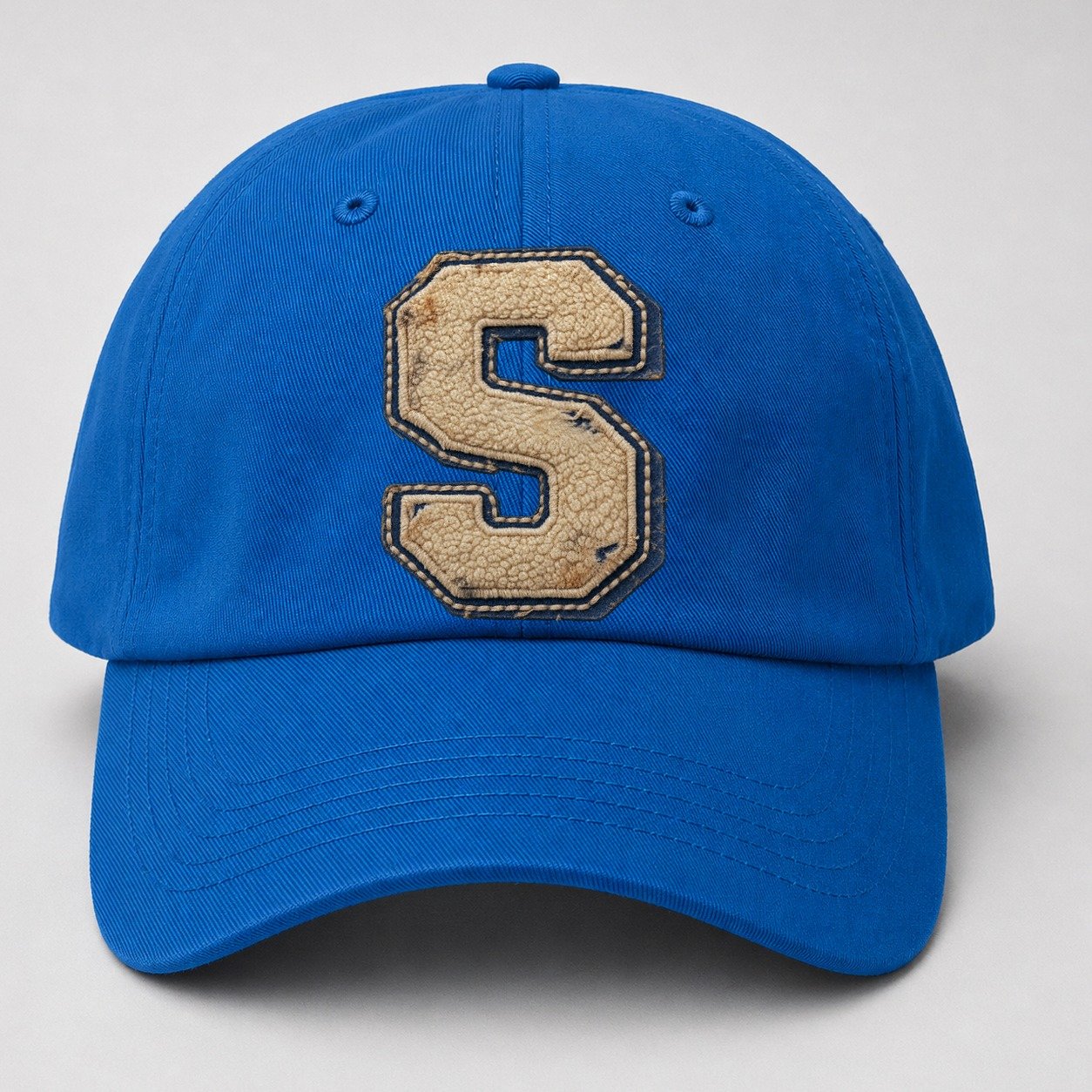 Varsity Chenille S Monogram Baseball Cap – Blue