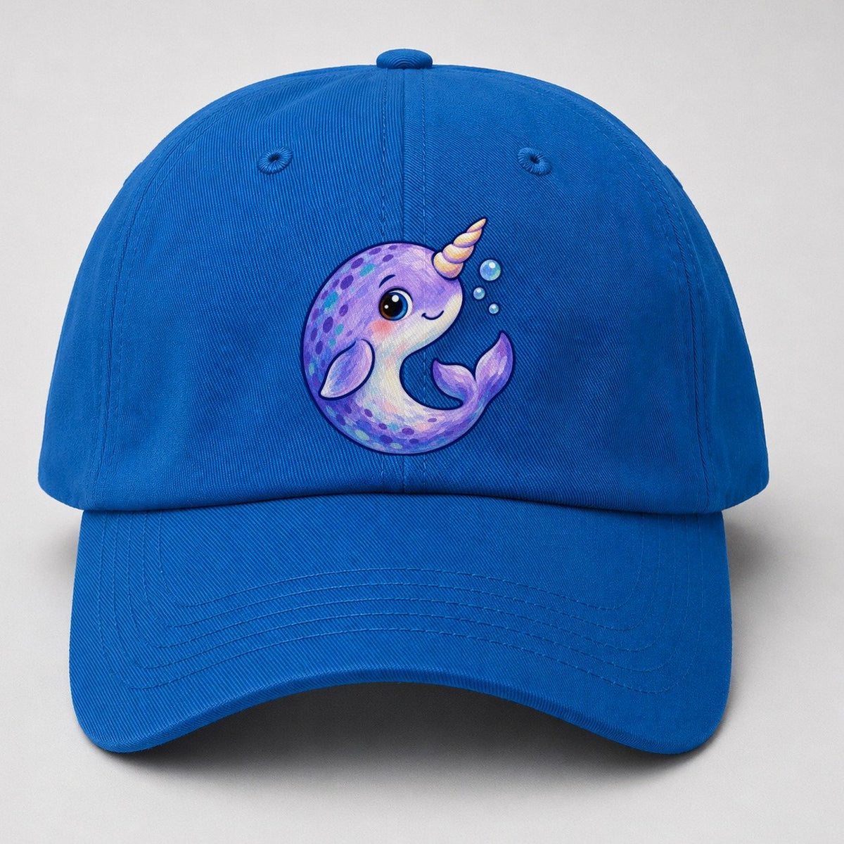 Narwhal Crescent Curl Sea Sprite Baseball Cap – Blue