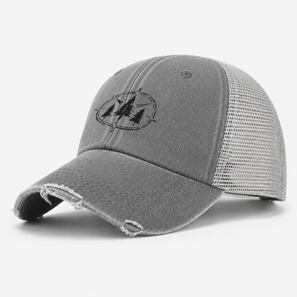 Pine Compass Washed Trucker Hat – Grey