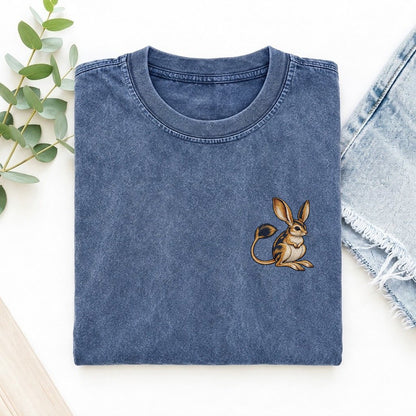 Jerboa Tail Loop Left Chest Thread Signatures II Left Chest Vintage T-shirt – Washed Blue