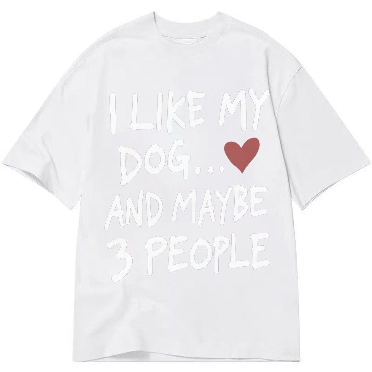 I Like My Dog And Maybe 3 People Classic T-shirt – White