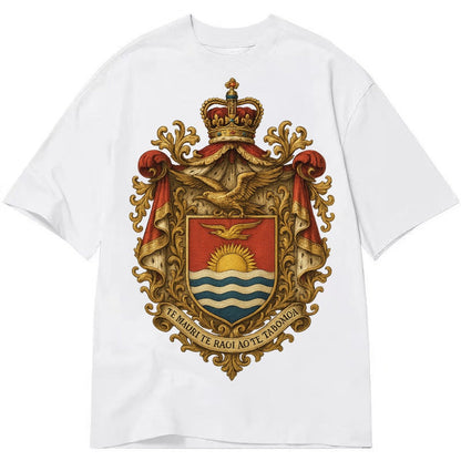 Golden Peace Embroidered Classic T-shirt – White