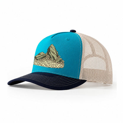 Stone And Carpet Aquascape Aquarium Keeping Trucker Hat – Teal Navy