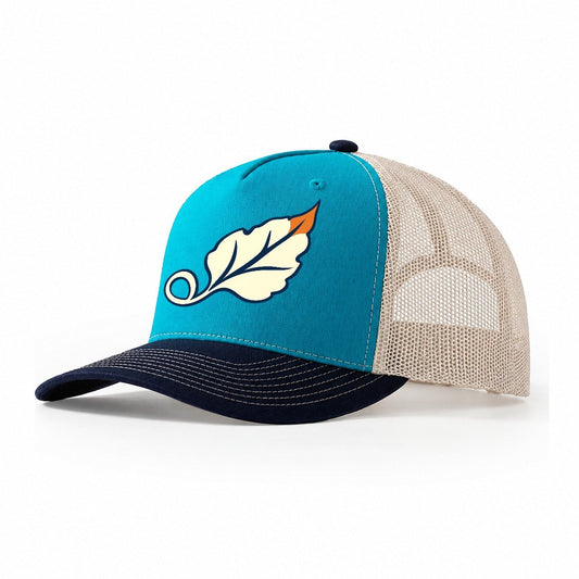 Forged Leaf Blacksmithing Trucker Hat – Teal Navy