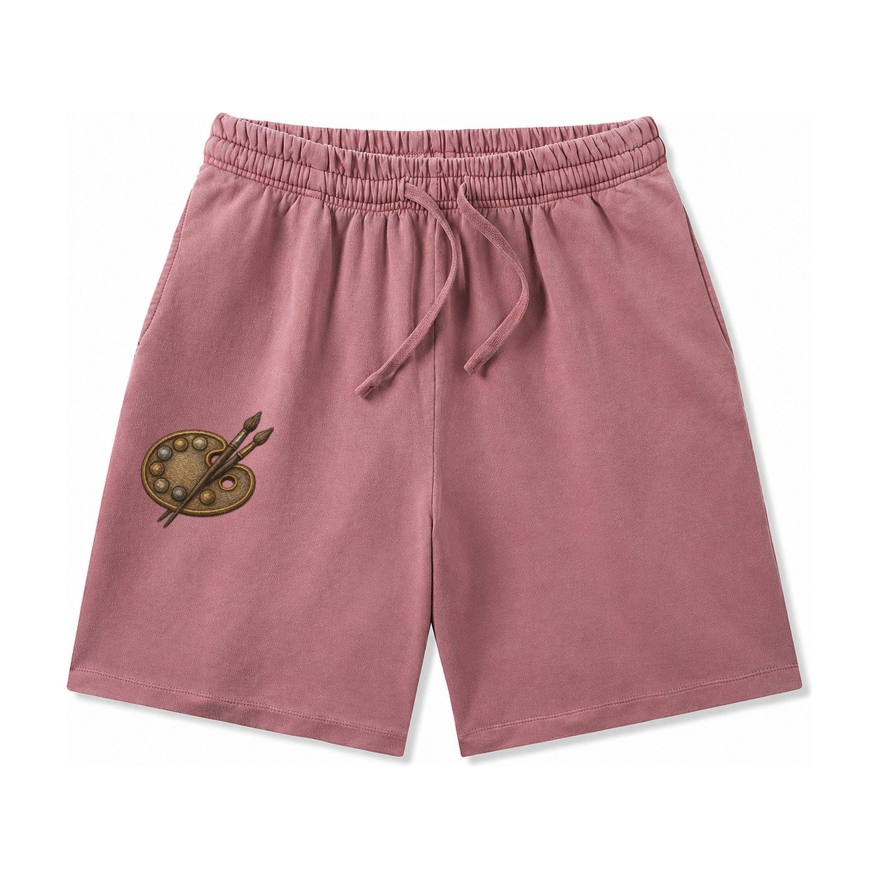 Artist Palette Washed Shorts – Burgundy