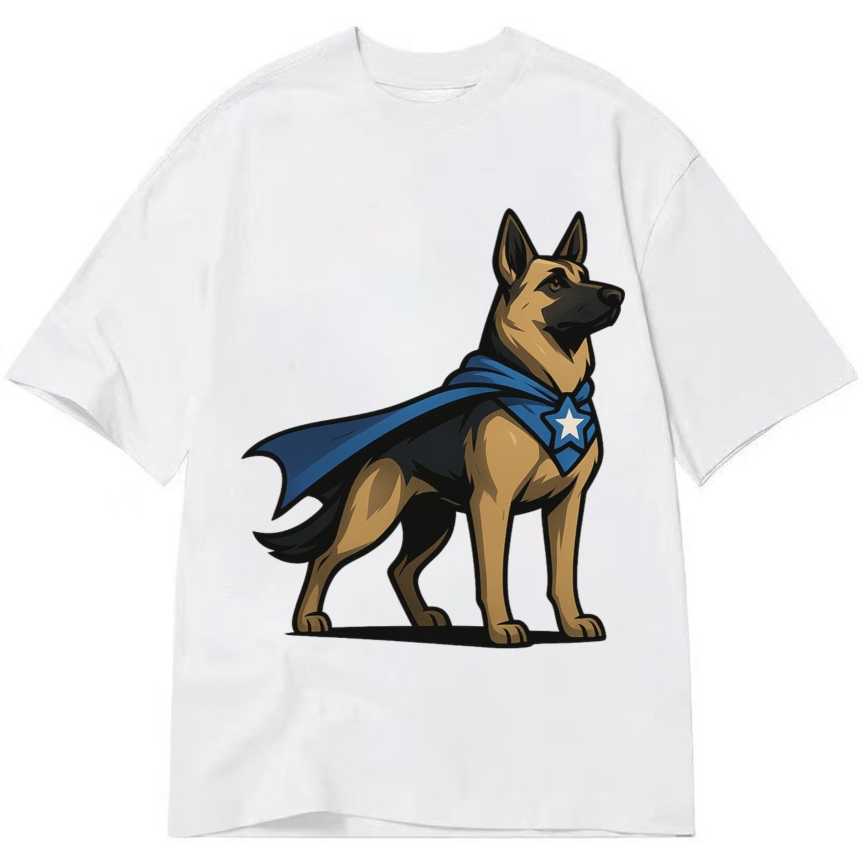 German Shepherd Patriotic Hero Standing Alert On Four Paws S Classic T-shirt – White