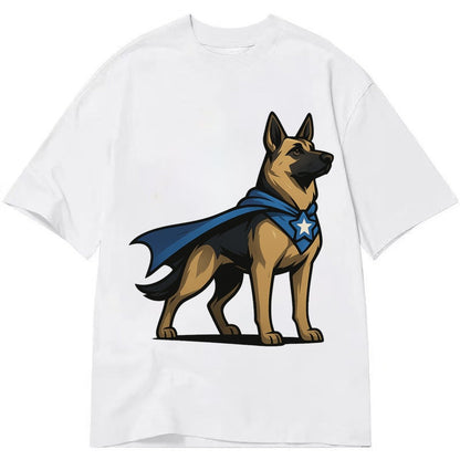German Shepherd Patriotic Hero Standing Alert On Four Paws S Classic T-shirt – White
