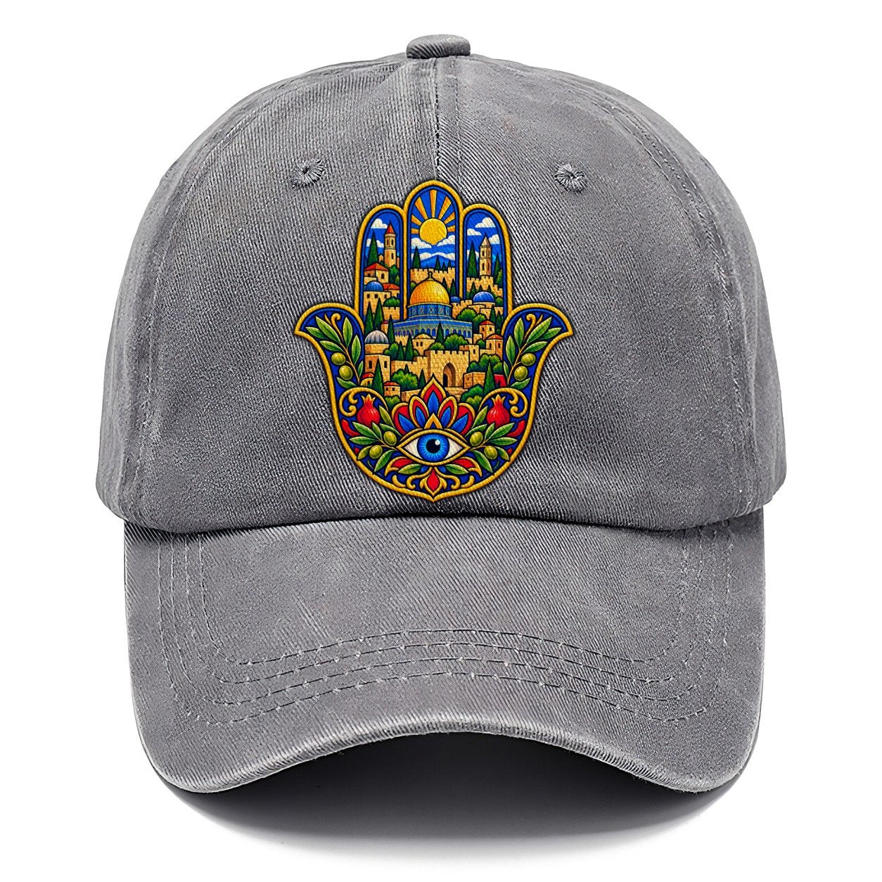 Hamsa With Skyline Jerusalem Classic Cap – Urban Haze